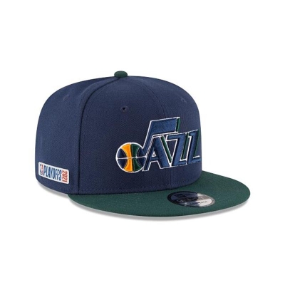 Blue Utah Jazz Hat - New Era NBA Playoff Side Patch 9FIFTY Snapback Caps USA4936802